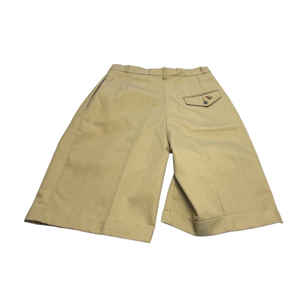 Hunters Run Chino Shorts Women's 6 Khaki Polyester Pleated High-Rise Classic - Picture 6 of 7